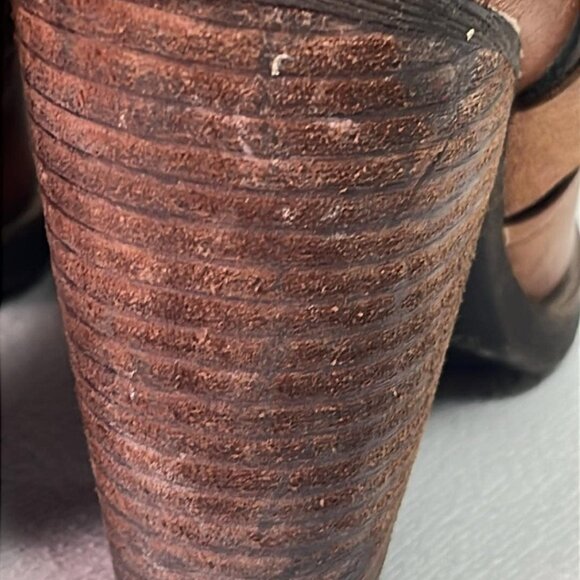 Korks by Kork Ease Brown Leather Zip Wedge Heel Ankle Boots Women's 6M - Picture 14 of 16